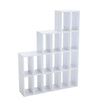 18 Cubes Wooden Bookcase Bookshelf Display Storage Shelf Rack Ladder Tiered Unit