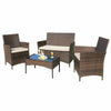 4 PCS Rattan Garden Furniture Set chairs sofa Table Outdoor Patio Conservatory
