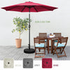 Mondeer 2.7M/3M Garden Parasol Umbrella Round Sun Shade Crank Tilt Red/Beige