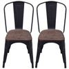 Industrial Wood & Metal Dining Table Tolix Chairs Bistro Bar Kitchen Dining Room