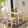 Compact Solid Wood Dining Table and 4 Chairs Set Home Kitchen Furniture 4 Colors