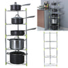 3/5 Tier Pan Pot Holder Cupboard Kitchen Cabinet Storage Organiser Rack Stand UK