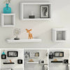 Set Of 4 Wooden Floating Cube Shelves Wall Hanging Storage Display Deco Shelving
