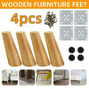 4x Wooden Furniture Square Tapered 5" Legs For Bed Stools Sofa Chair Replacement
