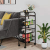 4 Tier Slim Kitchen Rolling Trolley Cart Storage Rack Tray Shelf With Handle