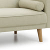 3 Seater Cream Sofa Bed Fabric New Foam Wood Legs Double Bed with 2 Cushions