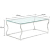 Console Table Tinted Tempered Glass Top with Crescent Chrome Leg Design Modern