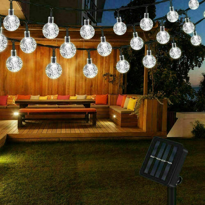 100LED SOLAR POWERED RETRO BULB STRING LIGHTS&GARDEN OUTDOOR FAIRY SUMMER LAMP