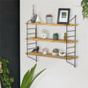 Rustic 3-Tier Wall Mounted Floating Shelves Wall Shelf Book Storage Rack Decor