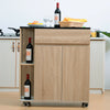 Kitchen Storage Trolley Cart Cupboard Rolling Island Shelves Drawer Locking