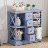 Quality Storage Unit Sideboard Cabinet With Rattan Basket Bedside Table Drawers