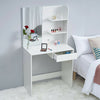 Modern Dressing Table Jewelry Makeup Desk w/ Mirror Drawer Bedroom White UK