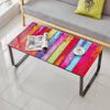 Black Rainbow Coffee Table Tempered Glass Top Side Table Modern Glossy Room NEW