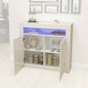 Modern Sideboard Cabinet Cupboard High Gloss 1 2 Doors Storage with LED Light