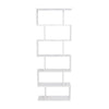 Wood Bookcase Bookshelf S Shape 6 Tier Shelves Free Shelving Storage White Unit