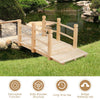 Wooden Garden Bridge Fir Wood Bridge Outdoor Pond Walkway Lawn Déco with Railing