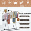 Double Garment Clothes Heavy Duty Rack Shelf Shirt Adjustable Hanging Rail Stand