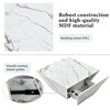 Marble-Look Side Coffee Table Wooden Drawer Storage Modern Living Room Furniture