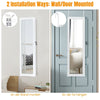 Lockable Jewelry Storage Cabinet Wall-mounted LED Jewelry Armoire w/Full Mirror