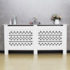 Mondeer Radiator Cover Wall Cabinet MDF Wood Grill Shelf White Rhombic Bars XL