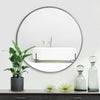 Wall Mounted Round Mirror Brushed Metal Frame Vanity Mirror Bathroom Bedroom