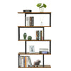 4 Tier Bookcase Bookshelf S Shape Storage Rack Metal Frame Display Stand Ins