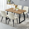 2 4 PCS Stripe Dining Chairs Faux Leather Retro Design for Kitchen Living Room