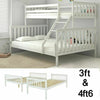 White Double Bed Bunk Bed Triple 3 Pine Wood With Stairs Kids Children Bed Frame