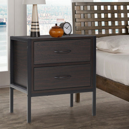 Bedside Table 2 Drawer Storage Nightstand Chest of Drawer Cabinet Bedroom Unit