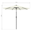 Mondeer 2.7M/3M Garden Parasol Tilt Sun Shade Umbrella 32 LED Light Hand Crank