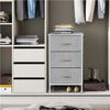 Fabric Chest of Drawers Storage Cabinet Unit Metal Frame Bedside End Table Gray