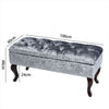 Storage Bench Ottoman Crushed Velvet Queen Anne Legs Pouffe Stool