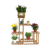 Updated V. Wooden Flower Pot Plant Stand Outdoor Indoor 5Tier Rack &Strength Bar