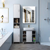 Slim Bathroom Cabinet Tall Narrow Storage Cupboard Wooden Tallboy Floor Standing