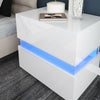 White High Gloss Bedside Table Cabinets Nightstand Chest of Drawers LED Light UK