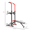 Multi Gym Power Tower Dip Station Sit Up Bench Workout Pull Up Bar Home Fitness