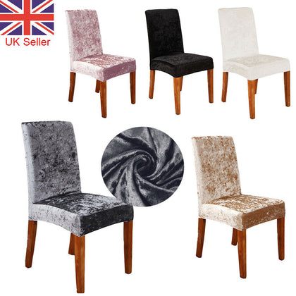 1/2/4/6pcs Crushed Velvet Dining Chair Covers Stretch Protective Slipcover Home