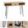 Industrial Style Desk with Drawers Slim Space Saving Console Table Dressing Unit