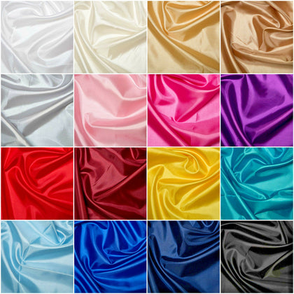 Plain Coloured Habotai Silk Lining Fabric 100% Polyester 145cm Wide FREE P&P