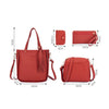 4pcs/set Women Handbag Messenger Leather Shoulder Bag Tote Purse Satchel Durable