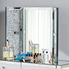 Bedroom 1/2 Drawers Mirrored Glass Dressing Table Cushioned Stool Mirror Set UK