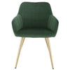 1x Kitchen Dining Chair Lounge Living Room Corner Chair with Velvet Steel Legs