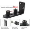 Closet Track System Home Kit Sliding Rail Barn Door Hardware Steel Roller Black