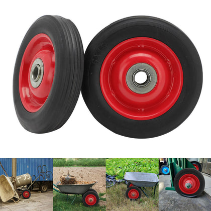 2pc explosion proof tire rubber wheel 16mm roller bearing wheel metal center