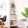 White 5 Tier Corner Bookshelf Display Shelving Storage Home Office Plant Stand