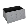 Large Linen Folding Storage Ottoman Pouffe Double Seat Foot Stool Storage Boxes
