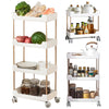 2/3/4 Tiers Slim Kitchen Utility Cart Storage Trolley Bathroom Shelves Organiser