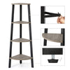 Mondeer 4 Tier Corner Shelf Bookshelf Bookcase Ladder Shelving Unit Rack Grey
