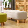 Linen Fabric Padded Stool Bench Footstool Pouffe Living Room Bedroom Footrest