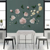 Large Magnolia Roses Spring Flower Art Floral Wall Sticker Decals Self Adhesive